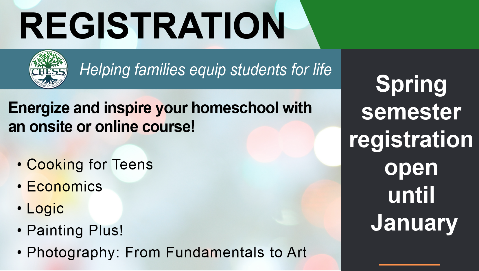 registration - energize and inspire your homeschool this year with an onsite or online course - 45+ courses to choose from | courses open to 4th to 12th grade students | meeting in person in manassas - early registration ends July 31