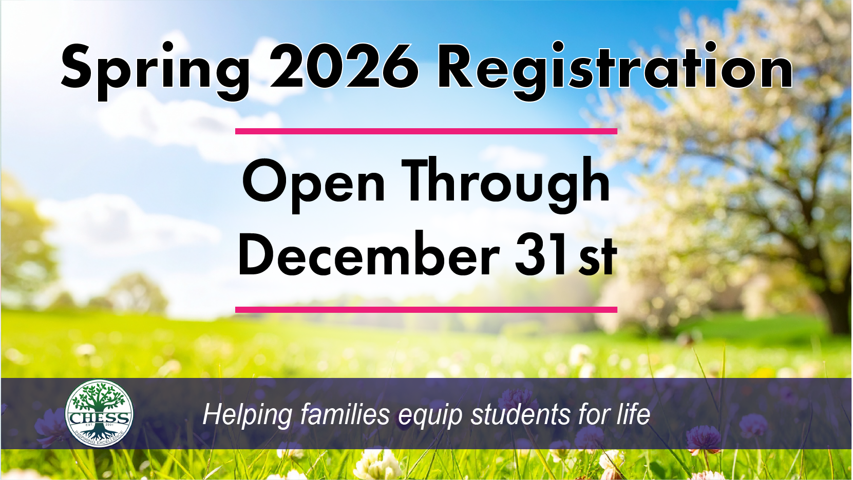 spring 2026 registration Spring 2026 Registration - Open Through December 31